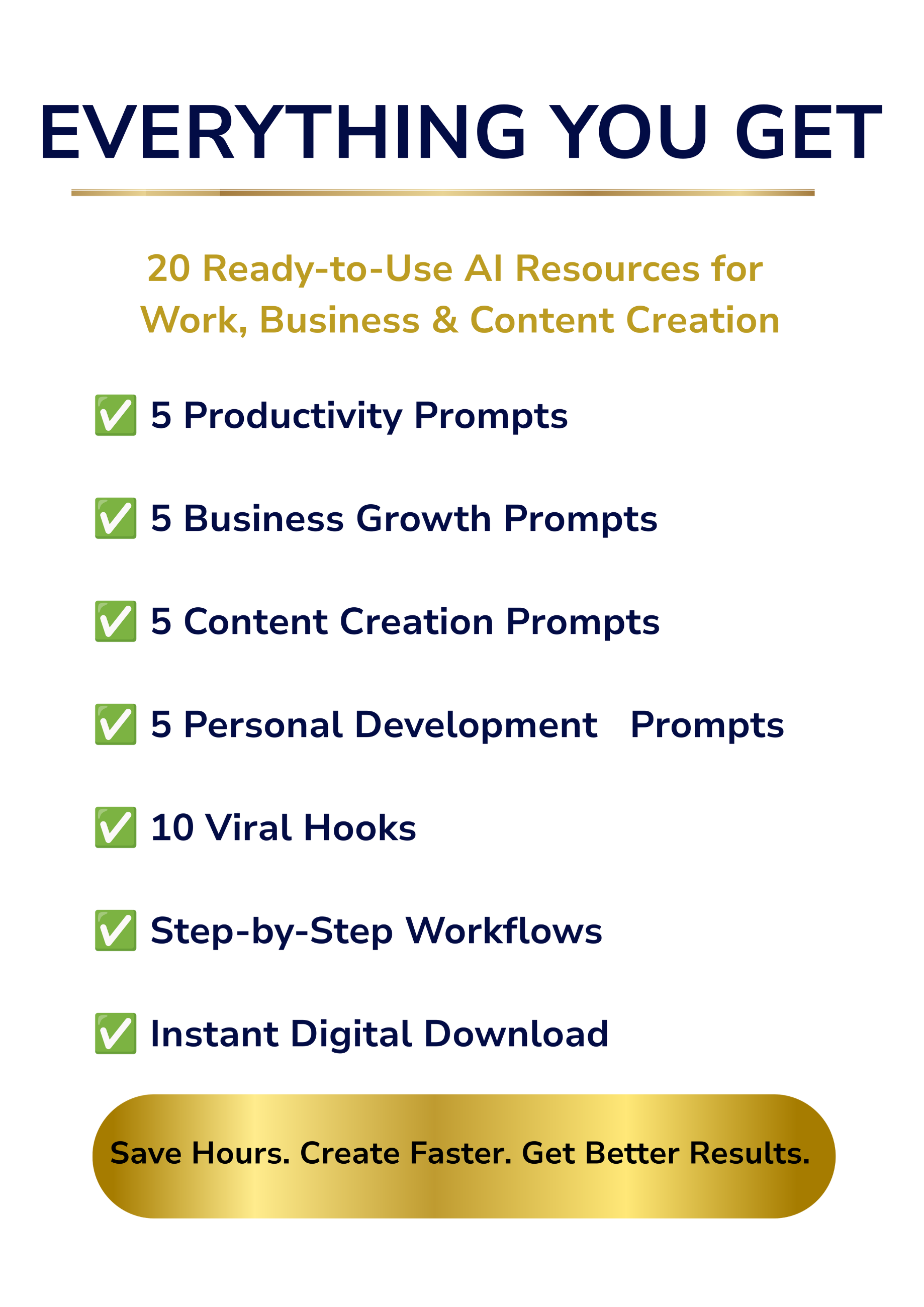 AI Starter Pack — 20 Best AI Prompts for Busy Women